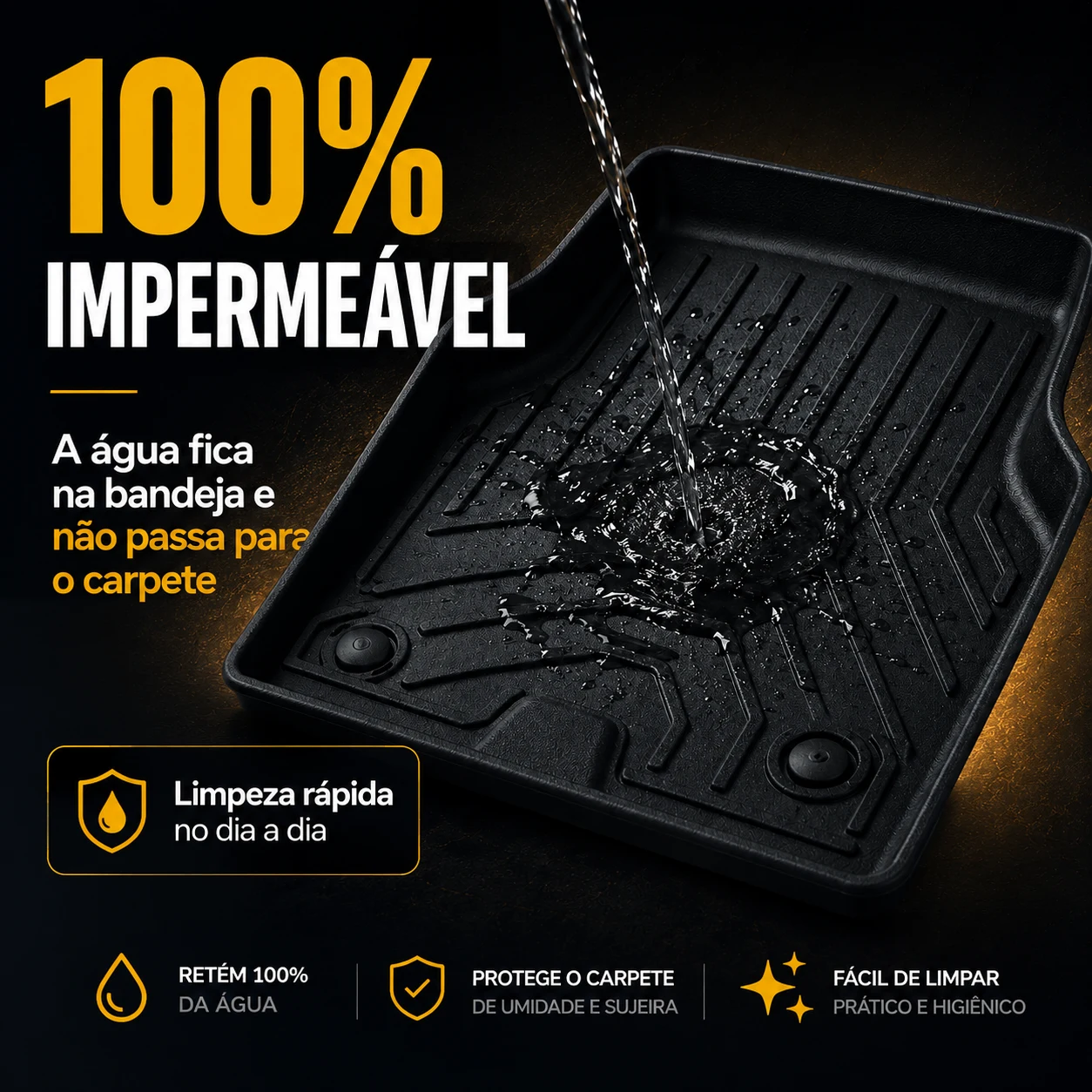 Tapete impermeável, fácil de limpar